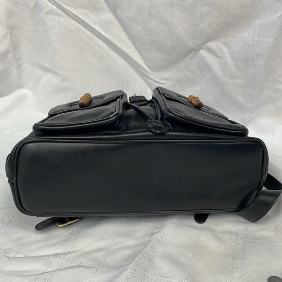 Gucci Leather Bamboo Backpack Black Designer Luxury Rucksack Twin Pocket main image 13